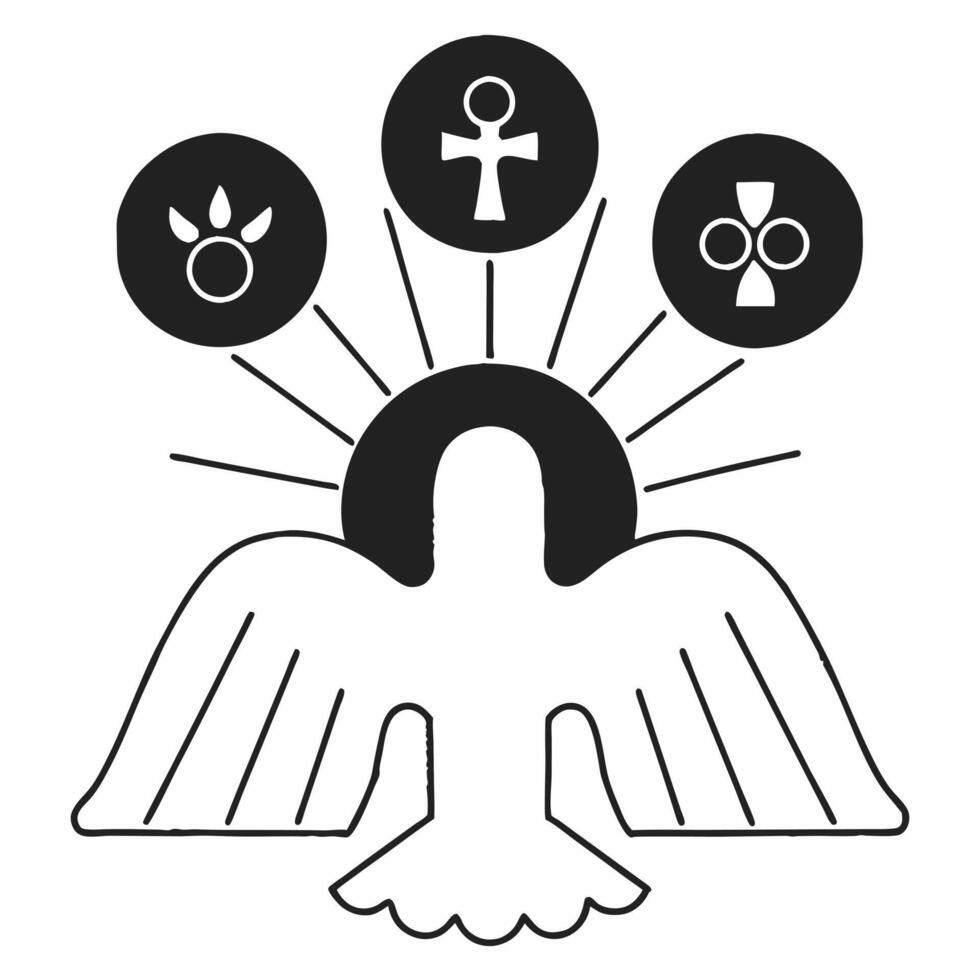 Floating holographic dove with human rights symbols copy space concept as A holographic dove with glowing human rights symbols floating above it representing peace and equality Th Squre vector