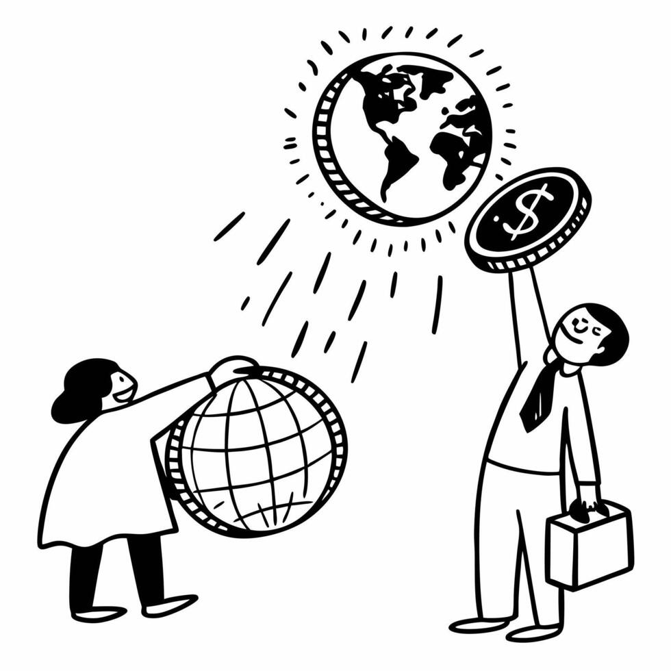Floating holographic coins and a globe on a glossy white background with ample copy space concept as A global image featuring glowing holographic coins and a floating globe both is Squre vector