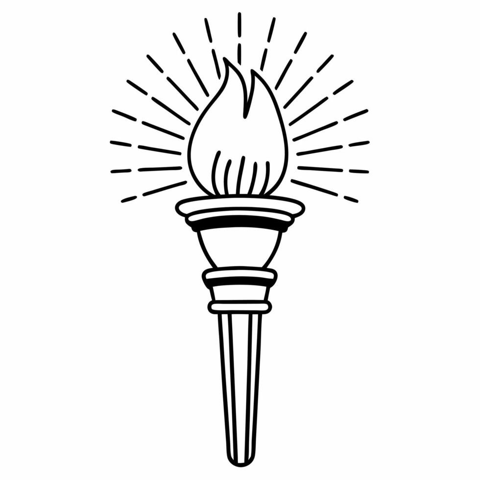 Floating holographic torch with glowing flame white background copy space concept as A holographic torch with a glowing flame symbolizing the eternal fight for human rights The to Squre vector