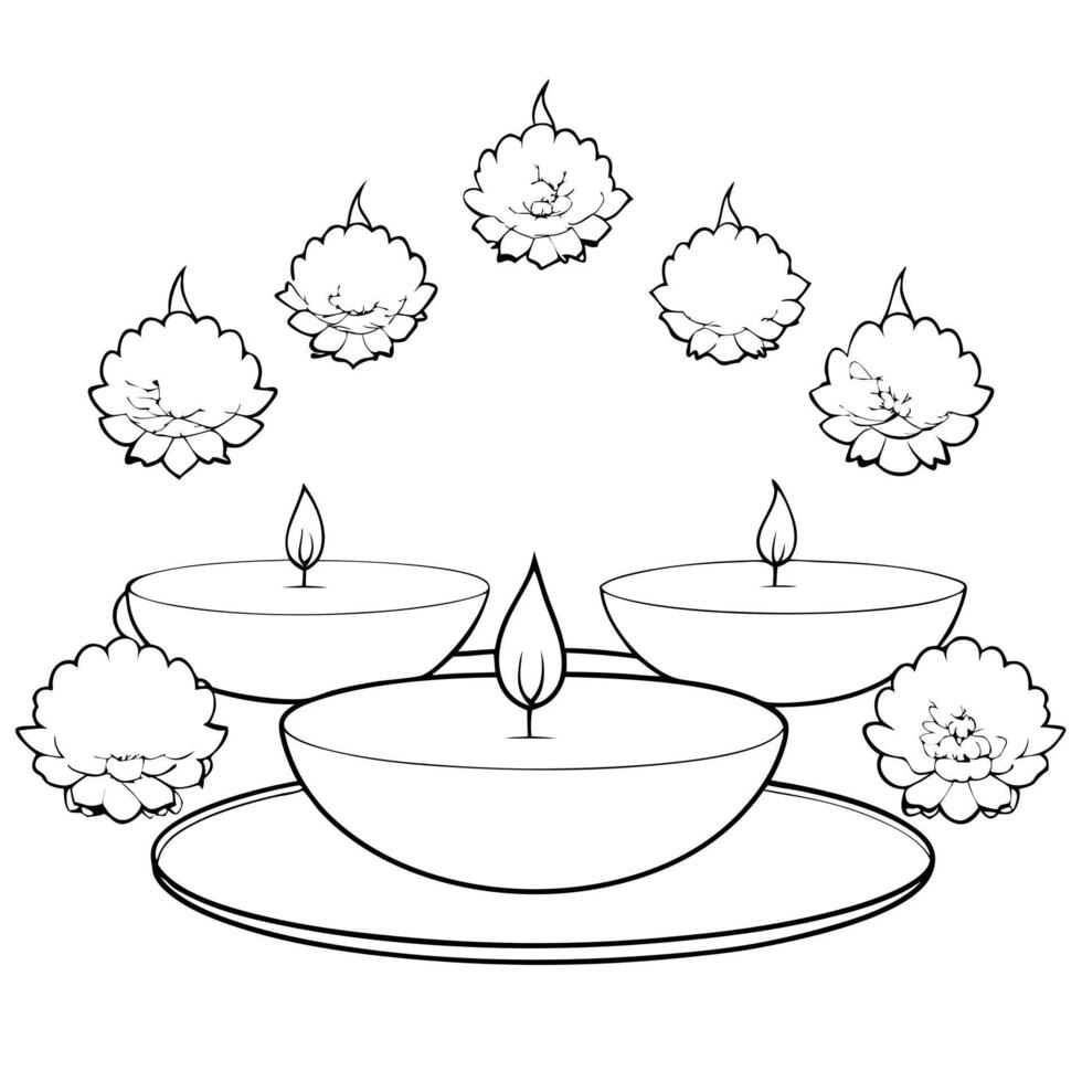 Floating Labh Pancham diya and swastika symbol with white background concept as An abstract design featuring a floating diya and swastika symbol both isolated on a white bac Squre Set 3 vector