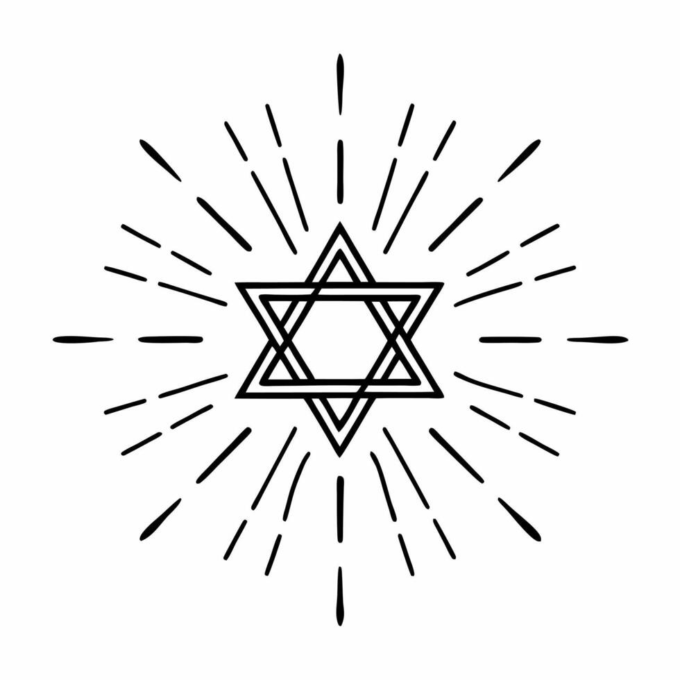 Floating Star of David with swirling blue light on white background concept as A glowing Star of David surrounded by swirling blue light floating weightlessly on a white background Squre vector