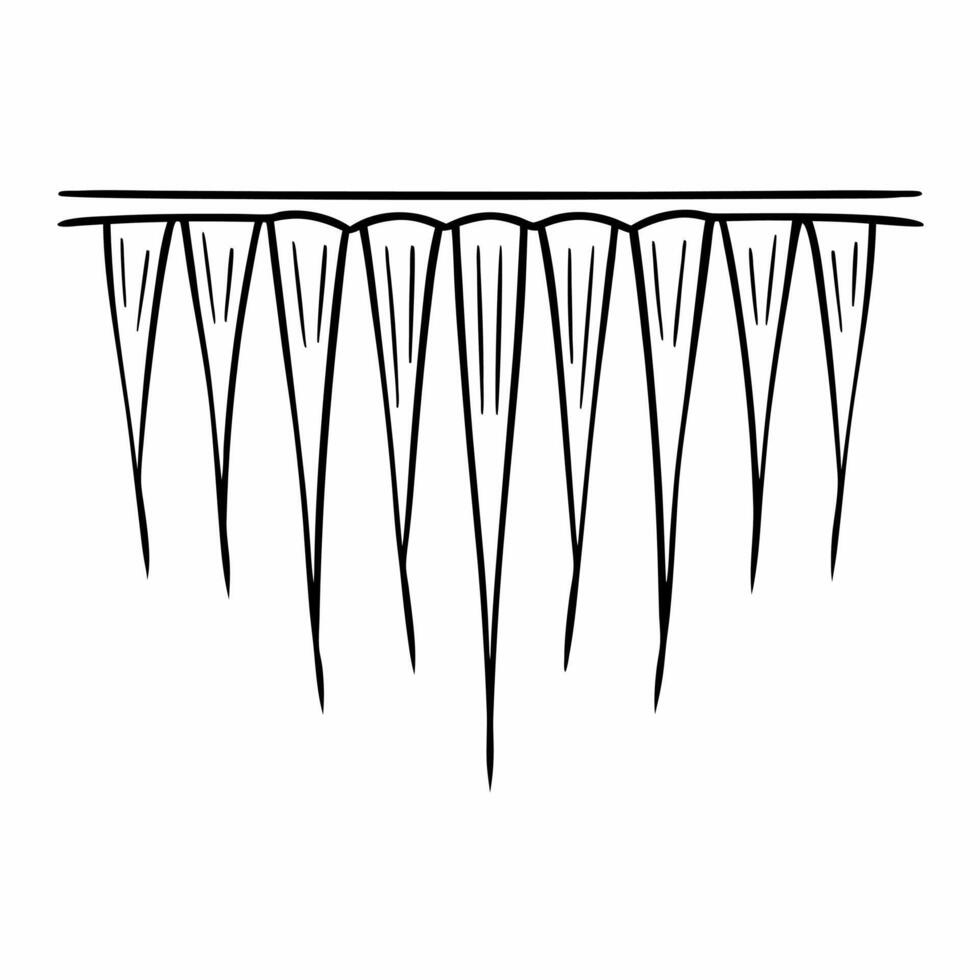 Flying icicles with shimmering tips isolated on white background concept as A set of icicles with shimmering tips floats in mid air creating a dynamic and cold aesthetic Ideal for Squre vector