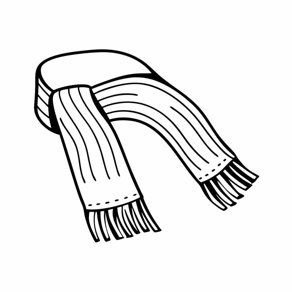 Flying scarf with windswept tassels isolated on white background concept as A scarf with flowing windswept tassels floats weightlessly giving a sense of movement and warmth Ideal Squre vector