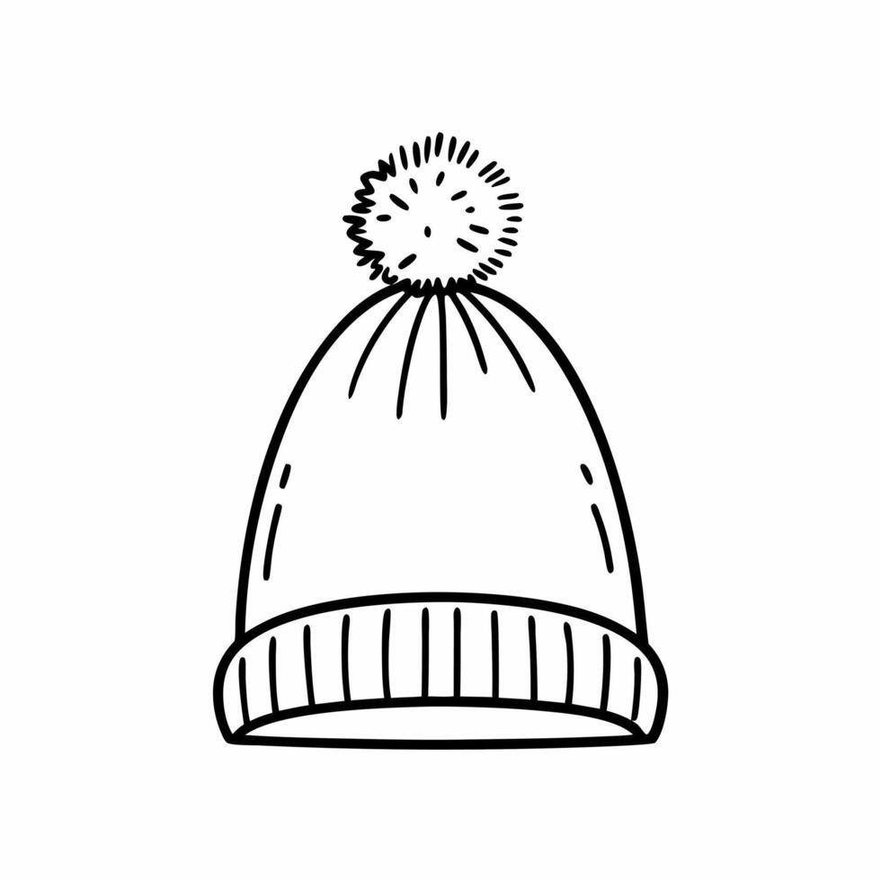 Flying winter hat with pom pom isolated on white background concept as A cozy winter hat with a pom pom floats in the air creating a sense of weightlessness and warmth Perfect for Squre vector