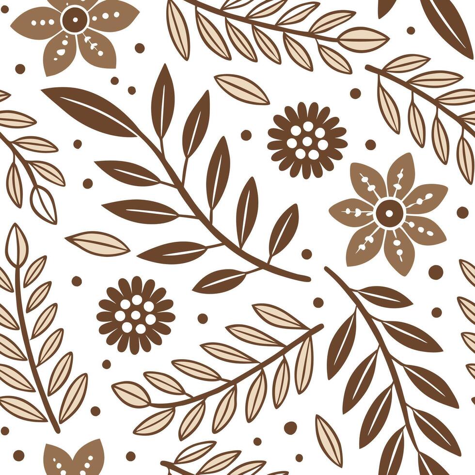 Folk art seamless pattern with natural textures and earthy color palette for an organic rustic cultural aesthetic concept as Organic folk art pattern with natural textures and eart Squre vector