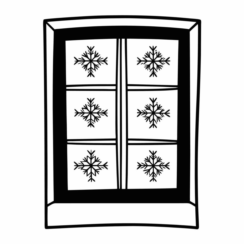 Frosted window icon with snowflakes isolated on white concept as A frosted window with snowflakes vectorized and isolated on a white background This clean and sharp design is idea Squre vector