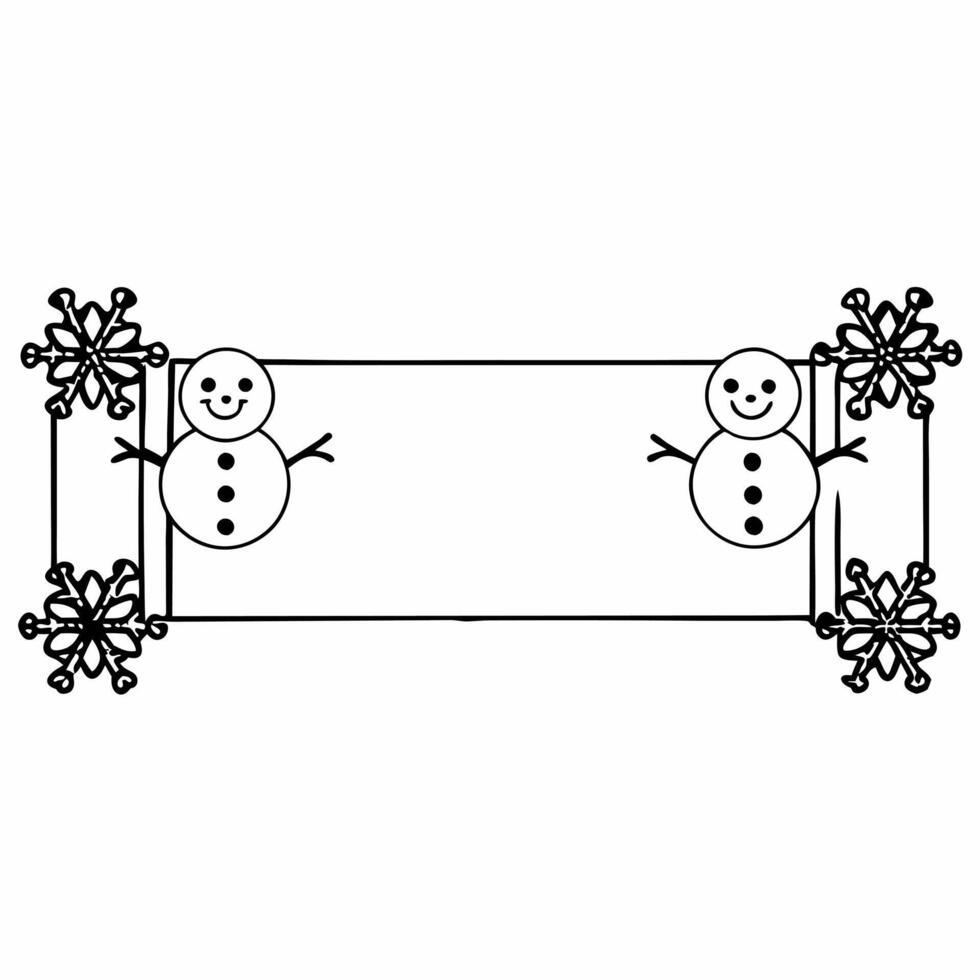 Frosty window and snowman frame with copy space concept as A frame featuring a frosty window on one side and a snowman on the other leaving ample room for text or product showcases Squre vector