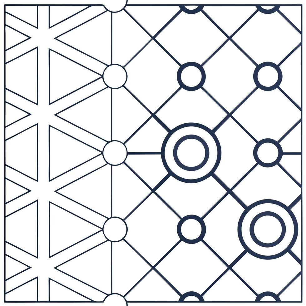Futuristic digital matrix tile design with complex grid networks and abstract data motifs presented in isolated whitebalance clarity concept as Complex grid networks and abstract d Squre vector