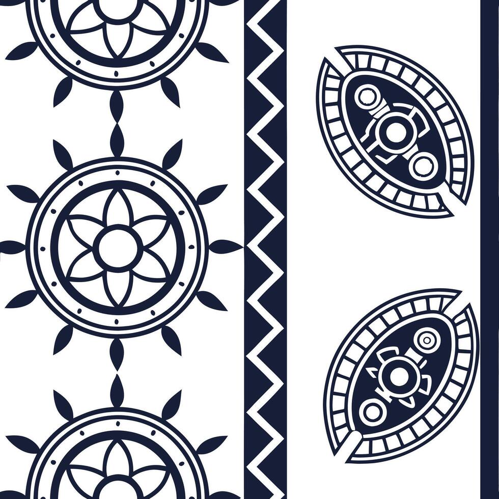 Generate culturally rich seamless patterns using ancient tribal symbols for international marketing focused on global cultural appreciation and product consistency concept as Creat Squre vector
