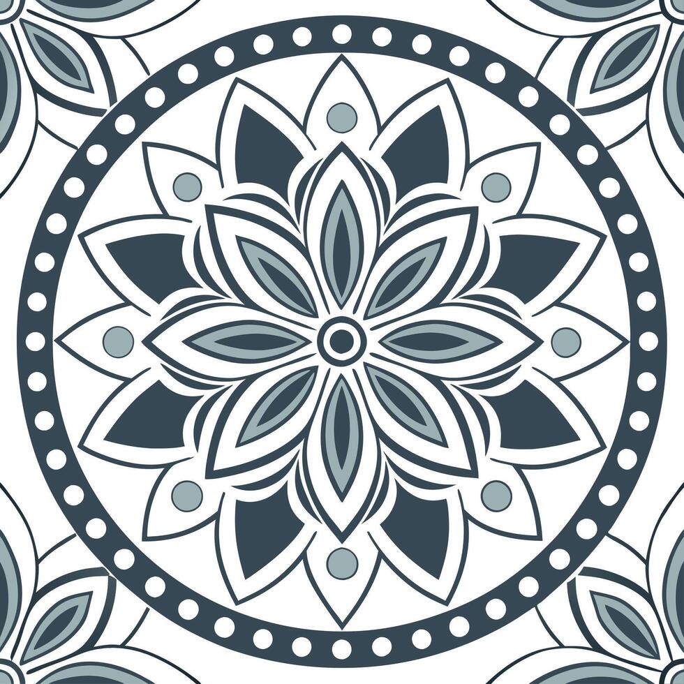 Generate mandala motif synergy unify mosaic design highlight ethnic style in tile layout for pattern clarity Clean vector