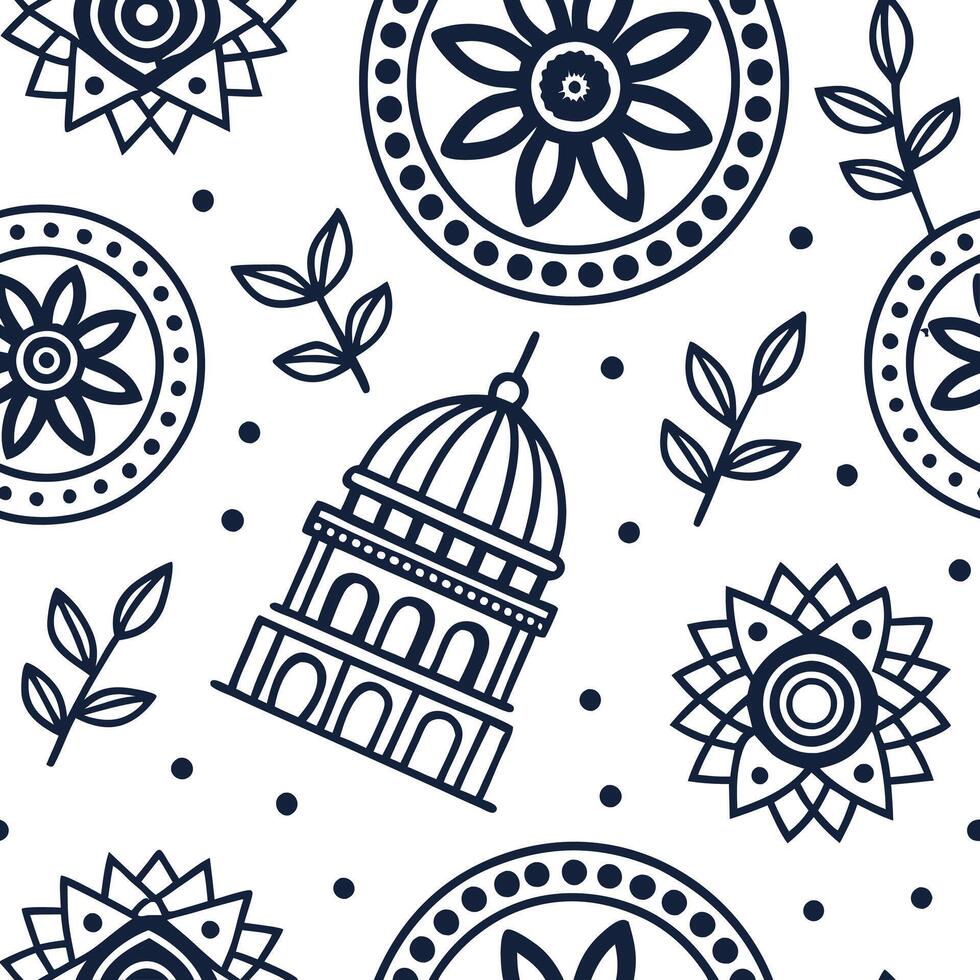 Generate seamless ethnic tile patterns with repeated cultural symbols and motifs perfect for modern branding projects and visual storytelling concept as Use cultural motifs and eth Squre vector