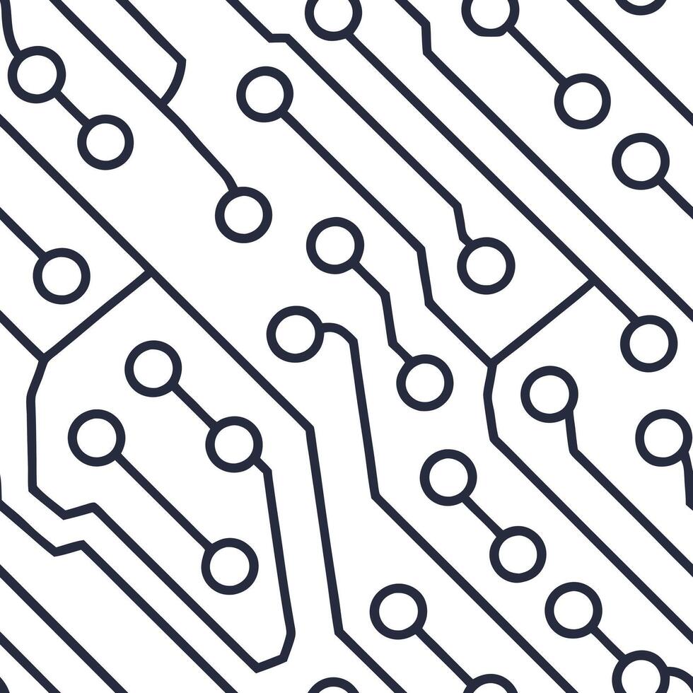 Generate seamless tech inspired tile patterns with minimalist circuit motifs digital data symbols and isolated white backgrounds for modern designs concept as Incorporate circuit m Squre vector