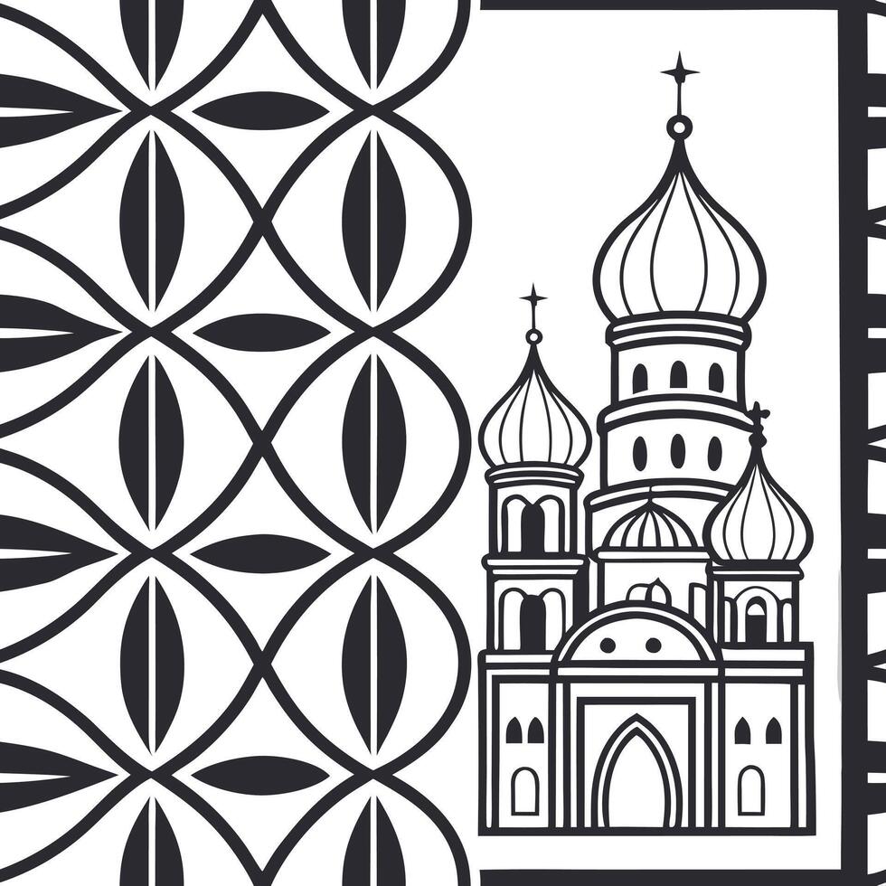 Generate seamless tile patterns inspired by cultural elements with elegant geometric compositions and crisp white balance for branding concept as Cultural icons and elements arrang Squre vector