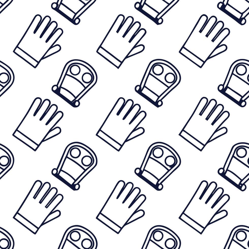 Generate seamless tile patterns mixing VR glove icons neon data streams and white negative space for a modern interactive feel concept as VR glove icons align with neon data stream Squre vector