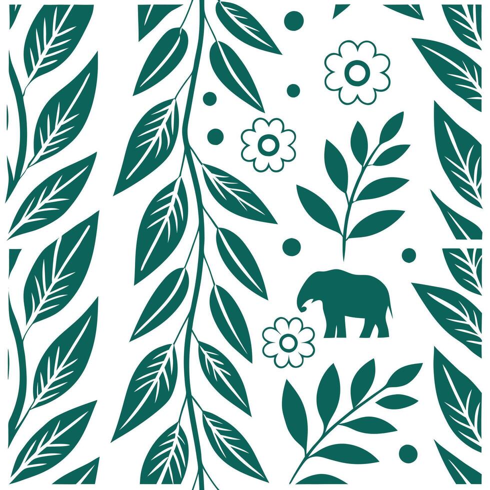 Generate seamless tile patterns using ethnic repeats incorporating animal and nature motifs for sustainable and eco friendly branding concept as Merge animal and nature symbols in Squre Set 3 vector