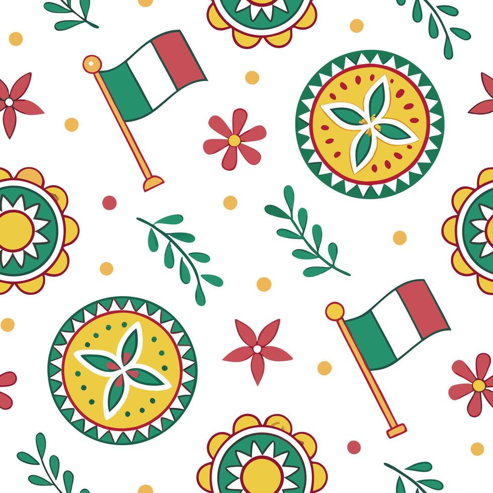 Generate seamless tile patterns with global cultural celebration themes using lively colors and festive symbols for a joyful design concept as Global celebration themes with lively Squre vector