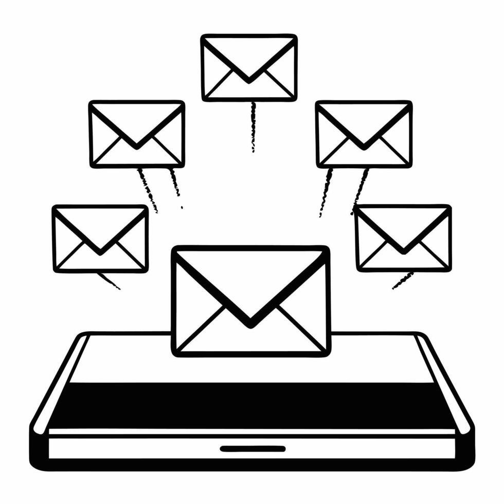 Glossy background of Cyber Monday promotional emails with glowing icons concept as A glossy background with floating promotional email icons glowing with Cyber Monday deals The sl Squre vector