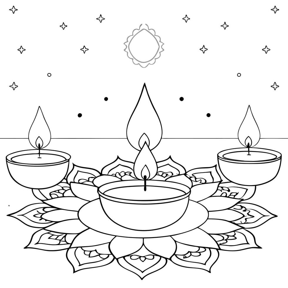 Glossy background of Labh Pancham diya arrangement on water concept as A glossy and serene background featuring a floating arrangement of diyas on water for Labh Pancham The diyas Squre vector