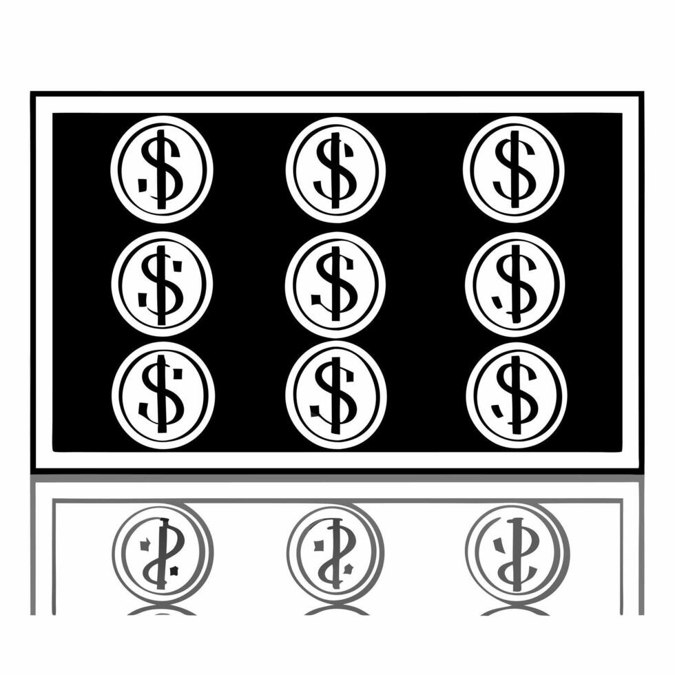 Glossy Cash Flow Background with Floating Financial Symbols concept as A sleek glossy background featuring floating financial symbols and cash flow icons against a reflective surfa Squre vector