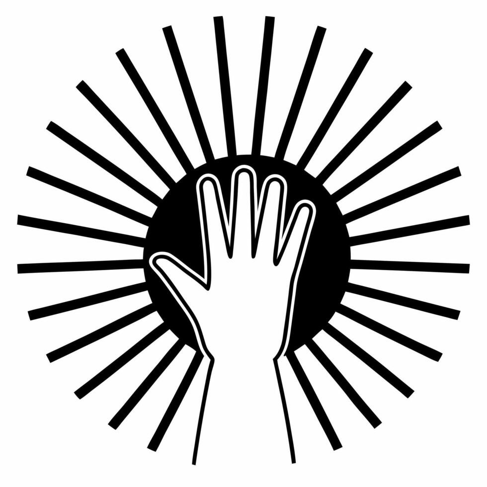 Glossy gradient background with a glowing hand symbol copy space concept as A soft glossy gradient background featuring a glowing hand symbolizing support and unity for Human Right Squre vector