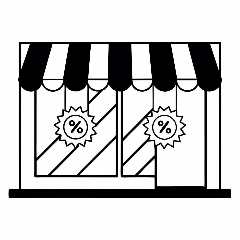 Glossy Retail Window Display with Sale Stickers concept as A glossy background featuring a retail window display with sale stickers and digital coupon icons The design is vibrant Squre vector