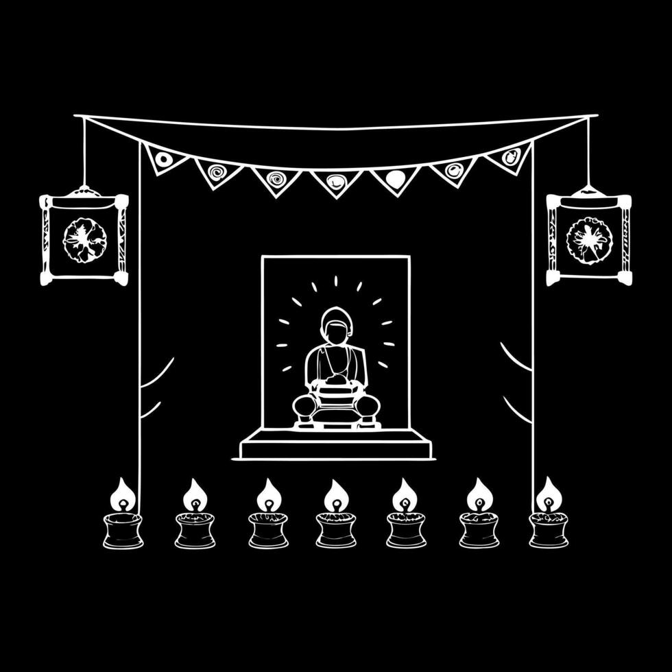 Glowing abstract design of a digital prayer room with Labh Pancham icons concept as An abstract digital art banner illustrating a digital prayer room with Labh Pancham icons glowin Squre Set 2 vector