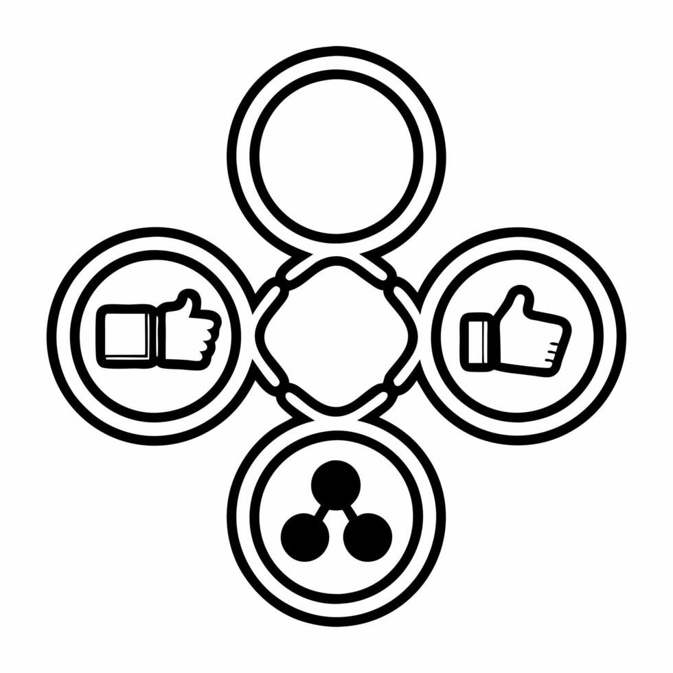 Glowing Abstract Digital Acquisition with Connected Icons concept as A glowing abstract digital art background featuring connected icons representing acquisition and business integ Squre vector