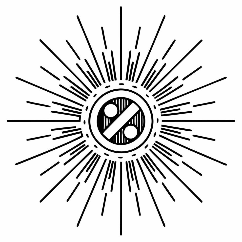 Glowing abstract discount icon with tech lines concept as A glowing abstract discount percentage icon with streaks of light forming tech inspired lines in the background The desig Squre vector