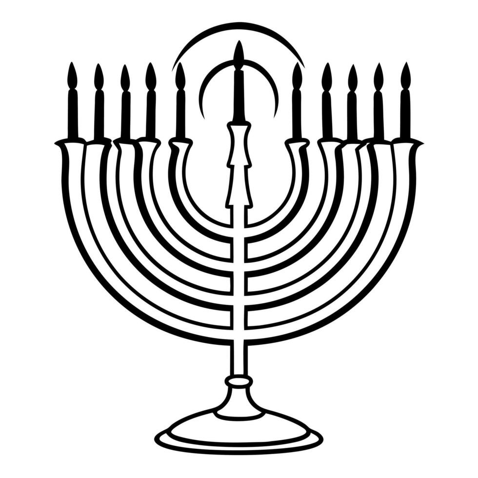 Glowing menorah with abstract rainbow light streaks vibrant digital art concept as A glowing menorah with rainbow colored light streaks swirling around it creating a vibrant and fe Squre vector