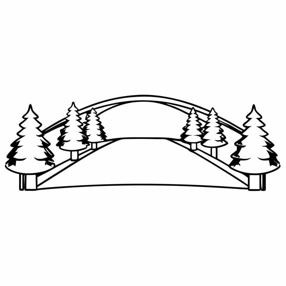 Glowing snow covered bridge with abstract ice skaters concept as An abstract glowing bridge covered in radiant snow hosts ice skaters in the winter landscape The scene uses neon a Squre vector