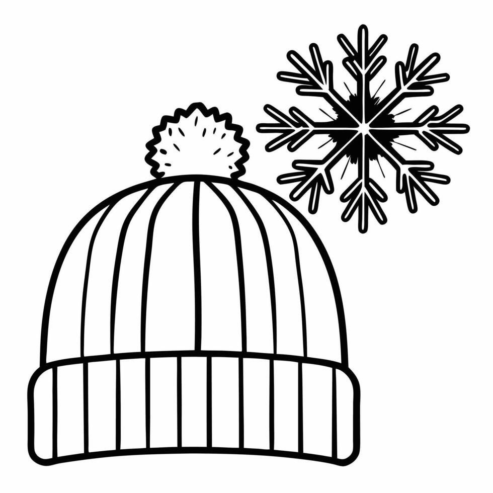 Holographic snowflake and glowing winter hat with copy space concept as A holographic snowflake floats beside a glowing winter hat isolated on a white background This clean and mi Squre vector