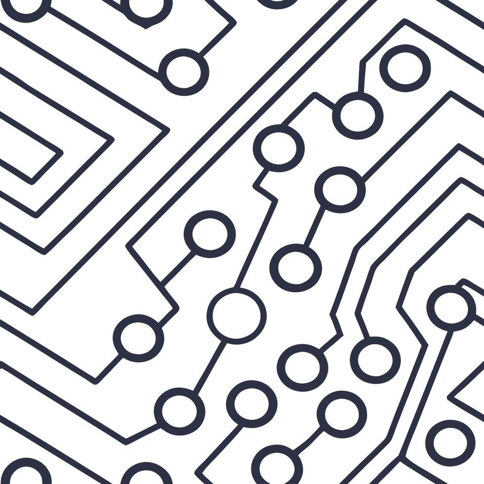 Innovative techno circuits tile design blending precise digital circuit textures with abstract schematic forms isolated white balance modern tech expression concept as Precise digi Squre vector