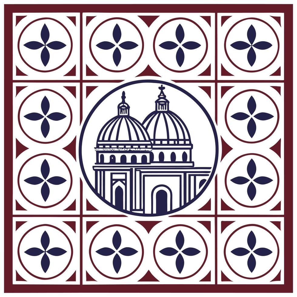 Integrate local cultural elements and heritage into seamless tile patterns with isolated white backgrounds ideal for global product marketing concept as Fuse community traditions a Squre vector