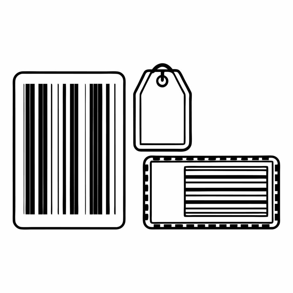 Isolated Barcode and Price Tag Icons concept as A sleek illustration featuring barcode and price tag icons isolated on a white background The design is ideal for retail pro Squre vector