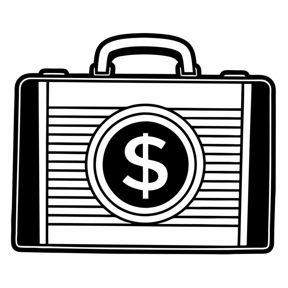 Isolated Briefcase and Dollar Sign concept as A illustration of a briefcase with a floating dollar sign isolated on a white background The design is simple and clean emphas Squre vector