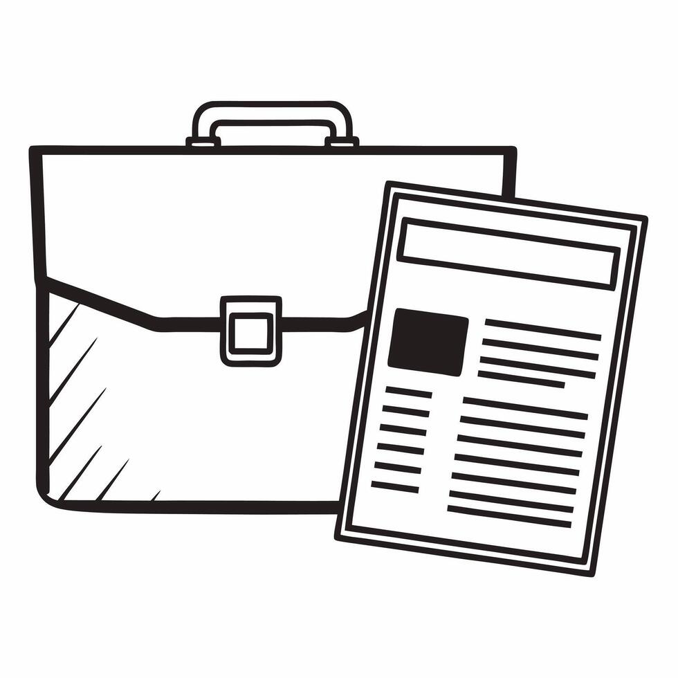 Isolated Business Briefcase and Invoice concept as A professional featuring a business briefcase paired with an invoice isolated on a white background The design is perfect Squre vector
