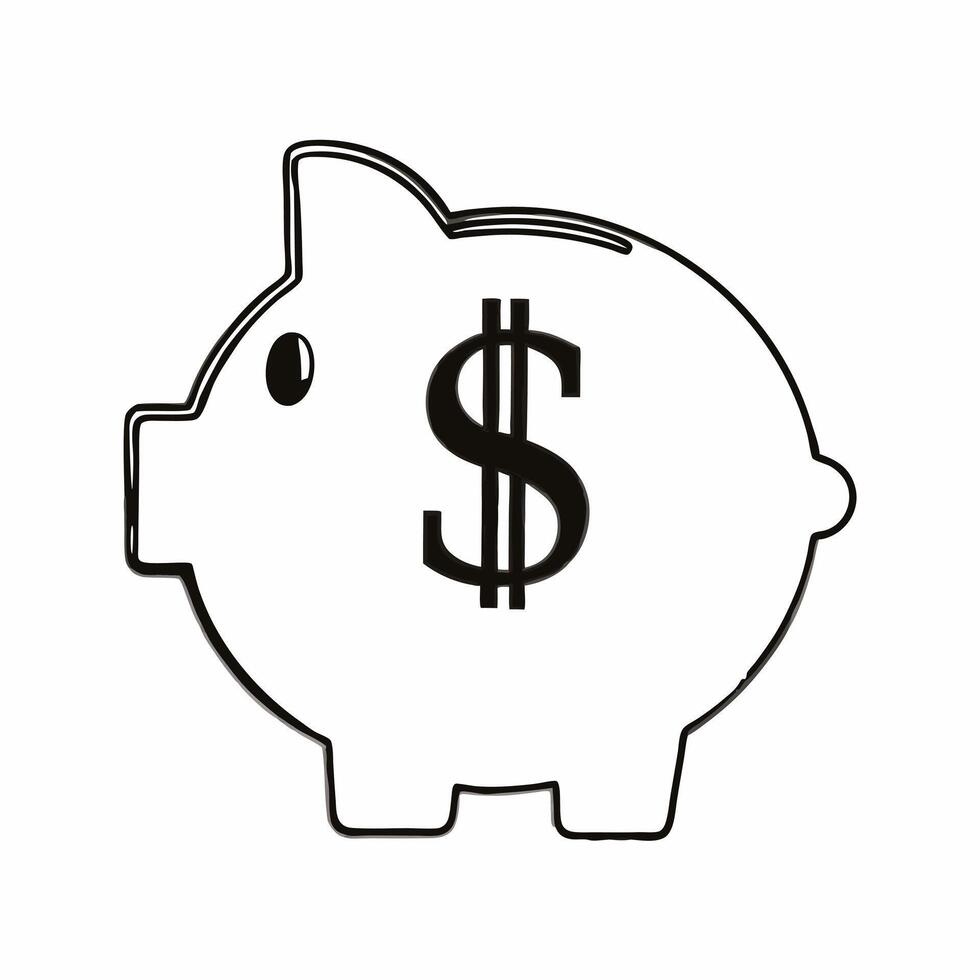 Isolated Calculator and Coin Pile concept as A design featuring a calculator next to a pile of coins isolated on a white background The image represents spending savings an Squre Set 2 vector