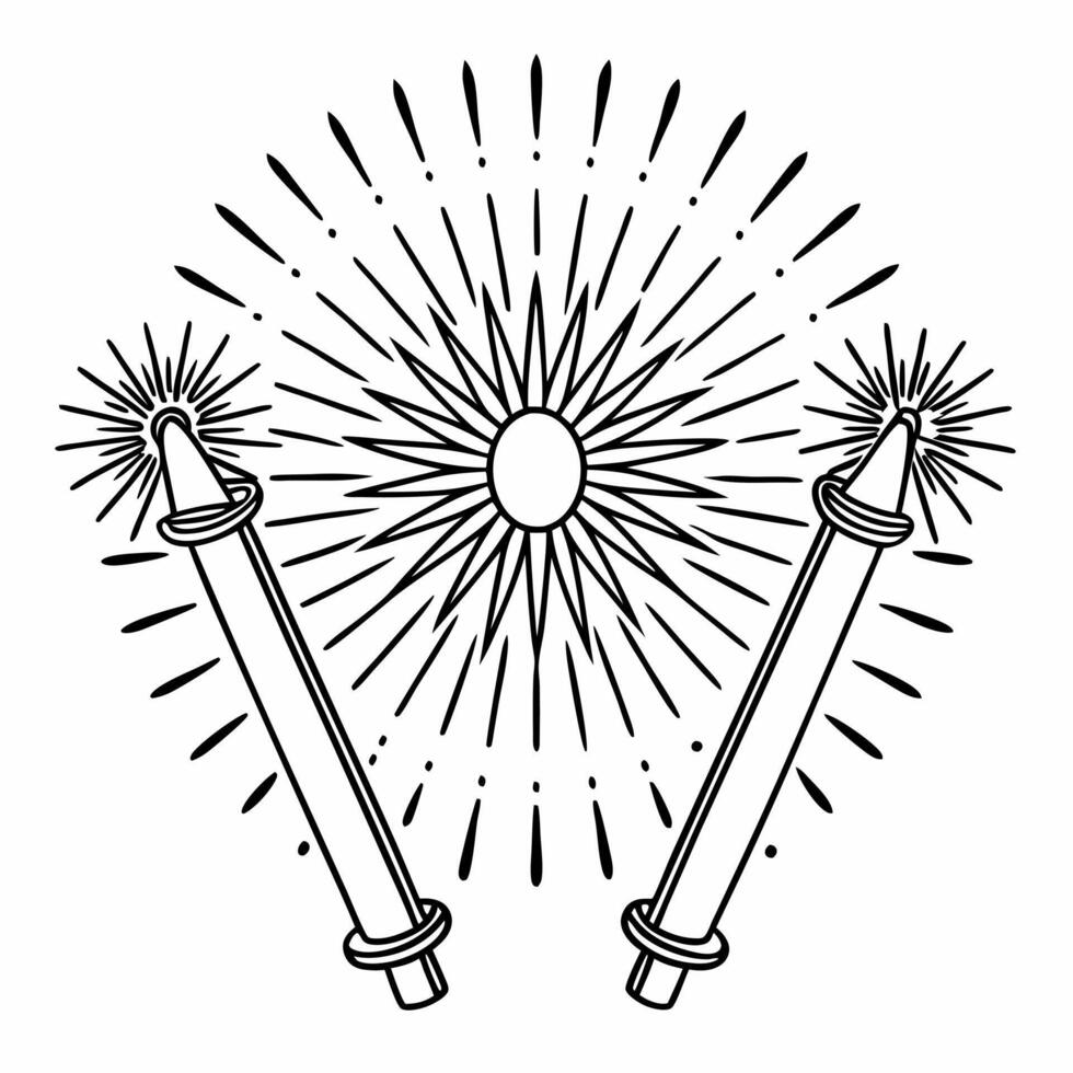 Isolated Cultural Symbols with Sparklers concept as A illustration of traditional cultural symbols paired with glowing sparklers isolated on a white background The design c Squre vector