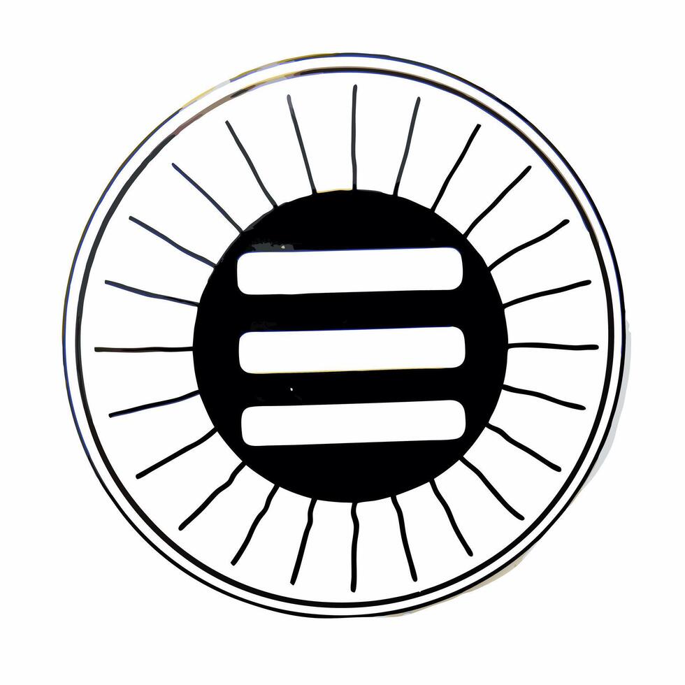 Isolated equality symbol equal sign with glowing effect for Human Rights Day concept as A of an equality symbol equal sign with a glowing effect isolated on a white back Squre vector