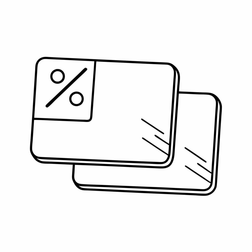 Isolated glowing payment icon with Cyber Monday discount tag concept as A glowing payment icon paired with a floating discount tag isolated on a white background The minimalistic Squre vector