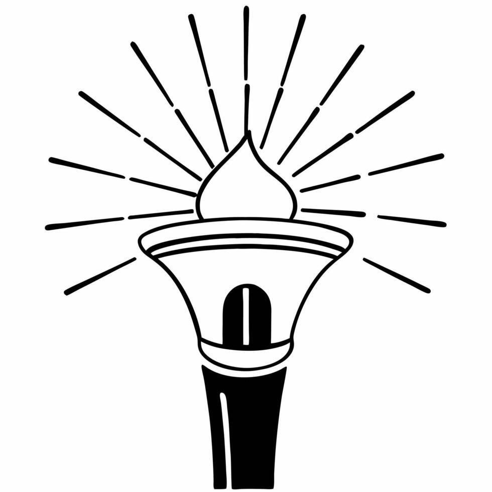 Isolated glowing torch icon symbolizing hope and freedom for Human Rights Day concept as A glowing of a torch isolated on a white background symbolizing hope freedom and jus Squre vector
