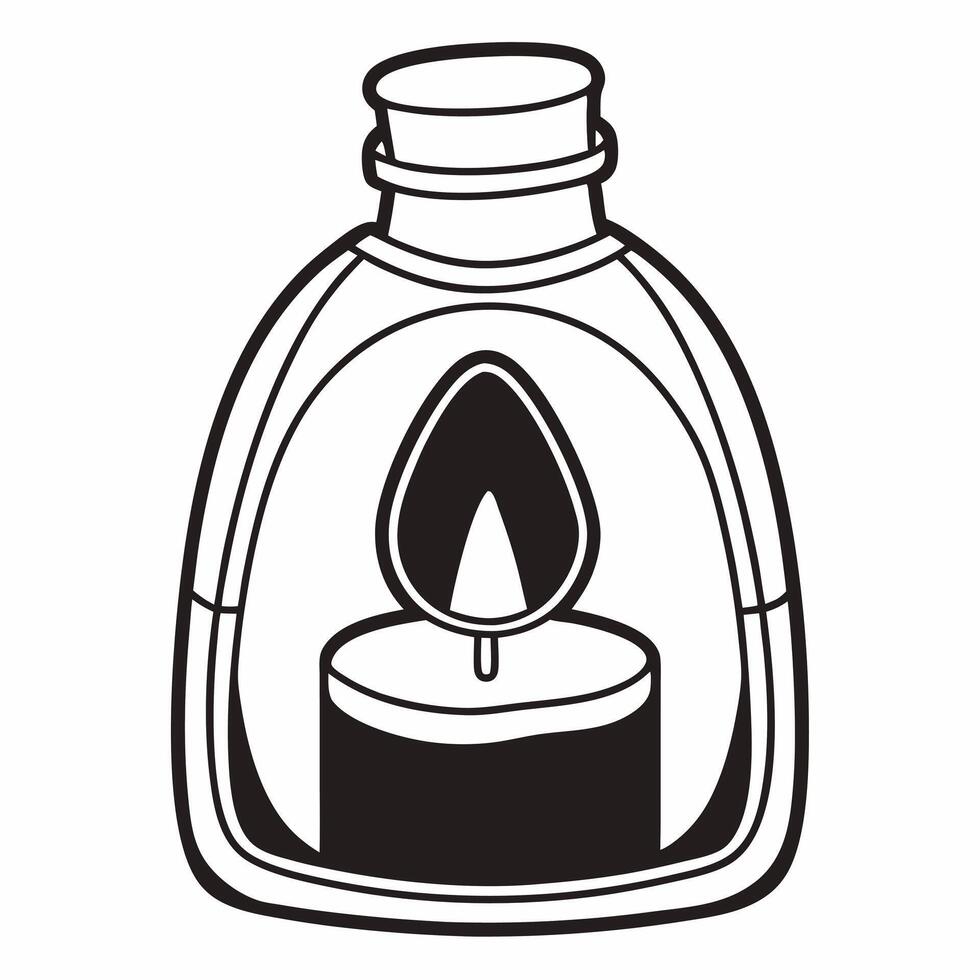 Isolated Hanukkah oil jug with flame on white background concept as An isolated Hanukkah oil jug with a glowing flame symbolizing the miracle of Hanukkah placed on a white backgrou Squre vector