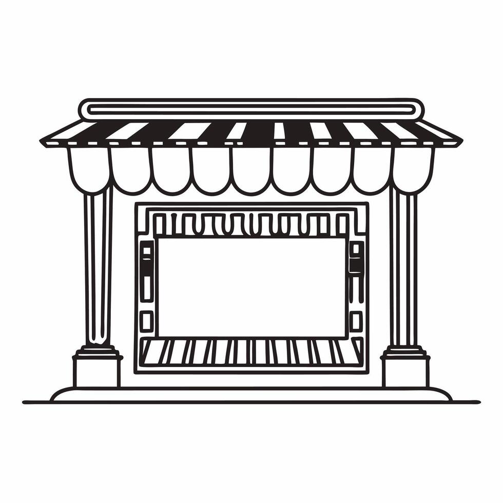 Isolated Retail Storefront and Sale Sign concept as A vibrant featuring a retail storefront paired with a sale sign isolated on a white background The design highlights ret Squre vector