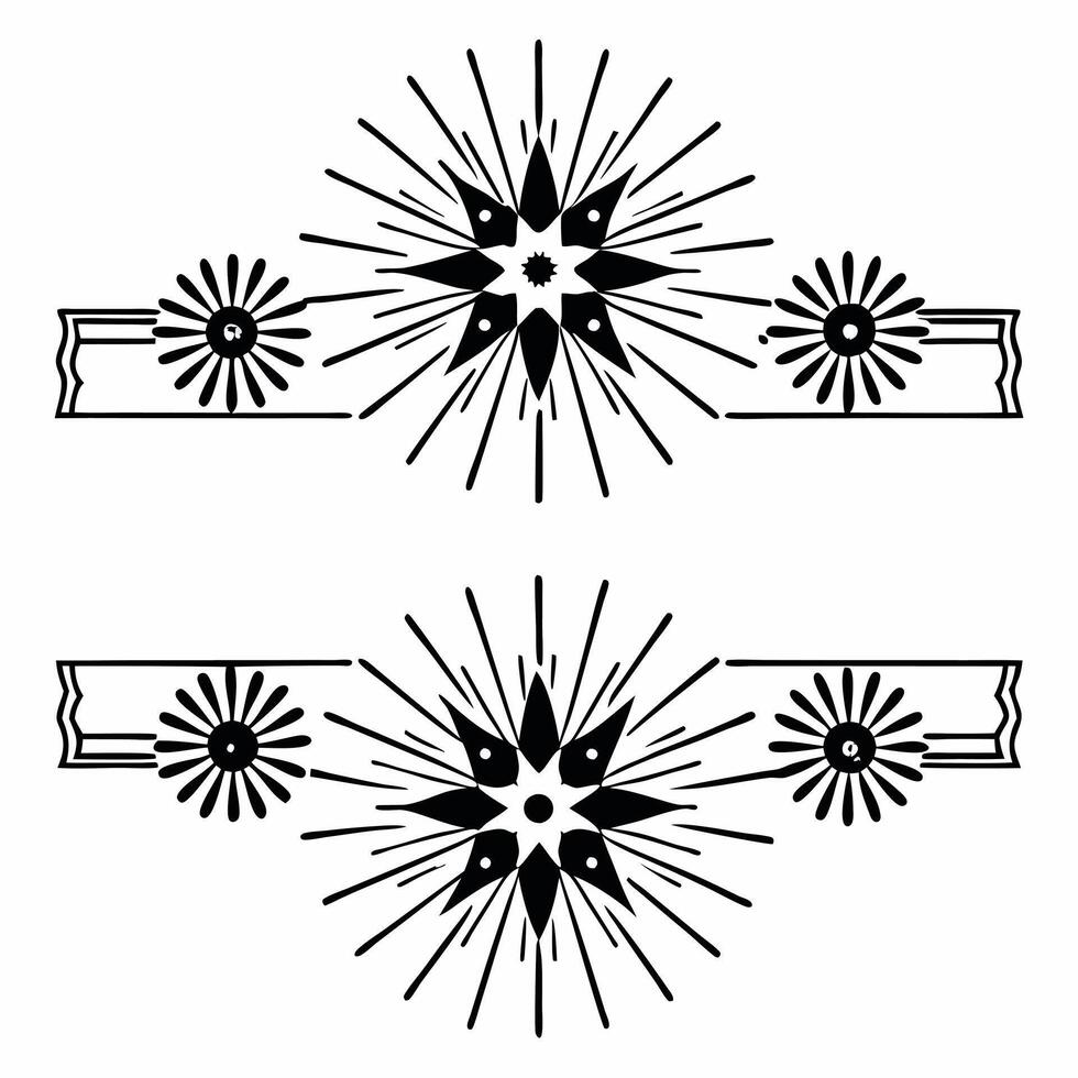 Isolated Sparkler and Rangoli Lines concept as A sleek featuring abstract sparkler lines intertwined with a simple Rangoli design both elements isolated on a white backgroun Squre vector