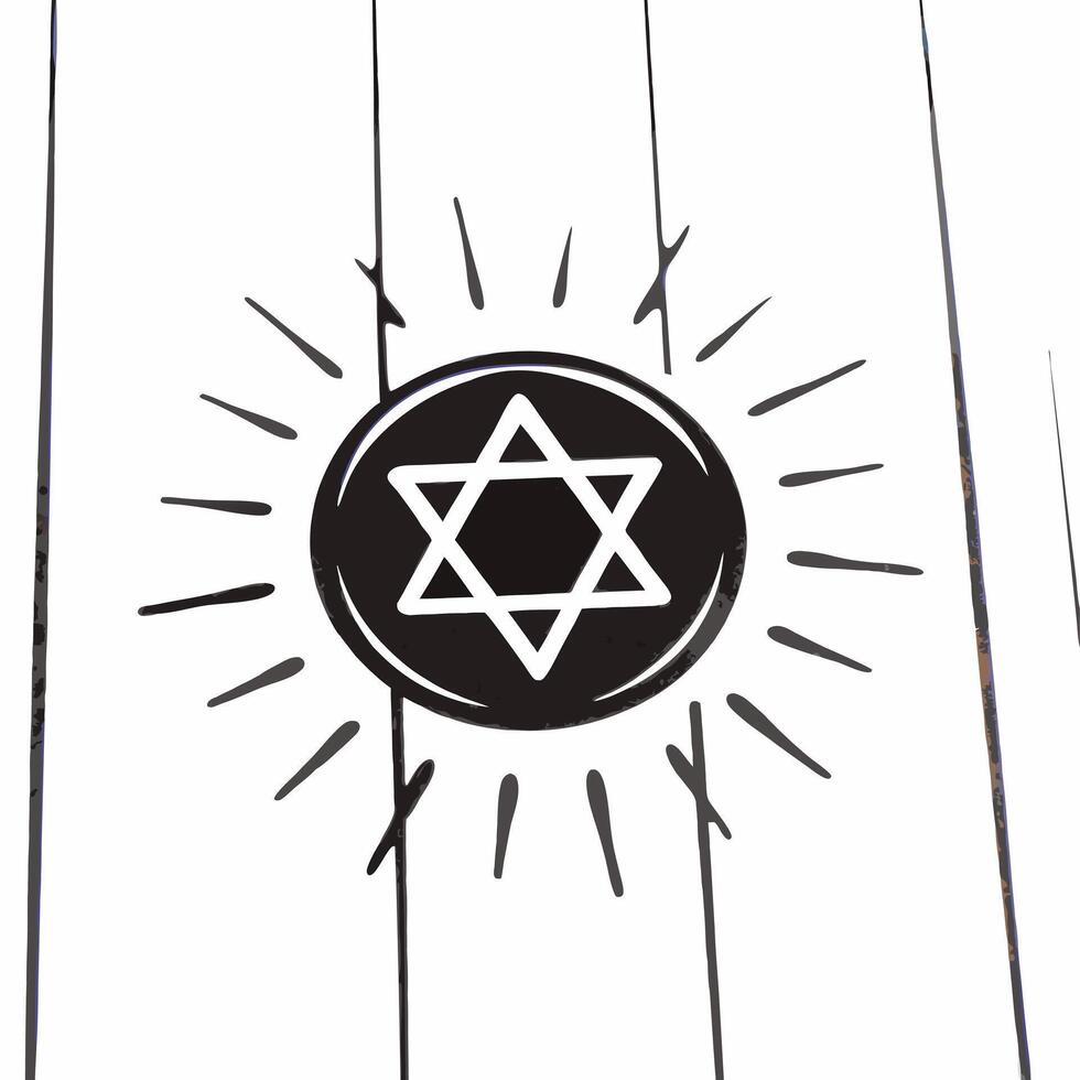 Isolated Star of David with glowing effect on white background concept as A glowing Star of David icon isolated on a white background Great for infographics or religious content f Squre vector