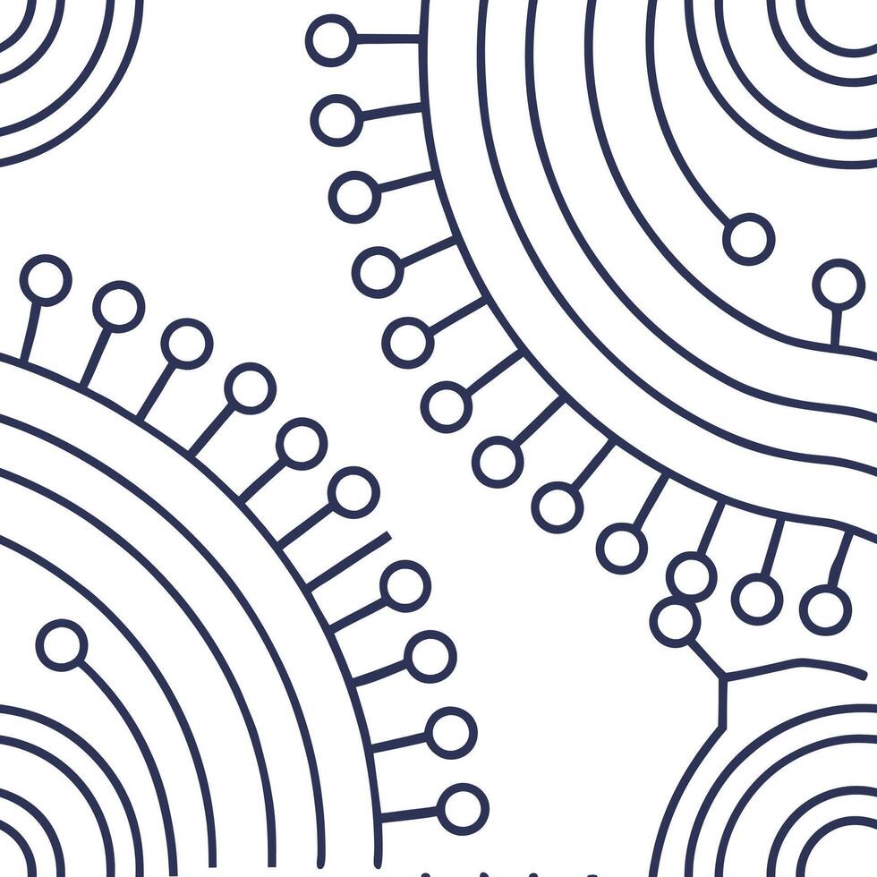 Layer concentric circuit arcs on minimal white tile integrating bold metallic lines for a progressive brand look concept as Focus on radial microchip forms showcasing clean complex Squre vector