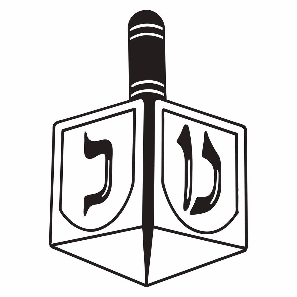 Macro of dreidel with futuristic holographic symbols on each side concept as A macro shot of a dreidel featuring futuristic holographic Hebrew symbols on each side The design emph Squre vector