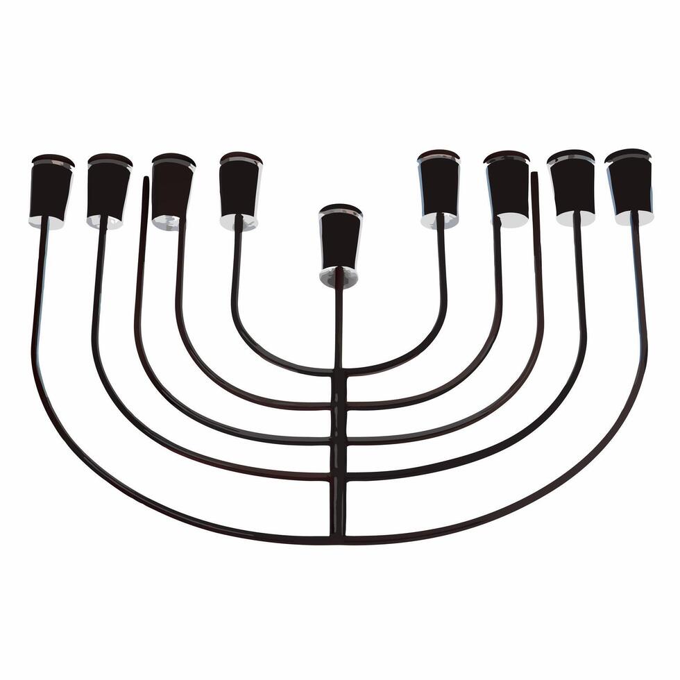 Macro of futuristic menorah base with LED light strips concept as A macro shot of a futuristic menorah base embedded with glowing LED light strips The intricate details of the lig Squre vector
