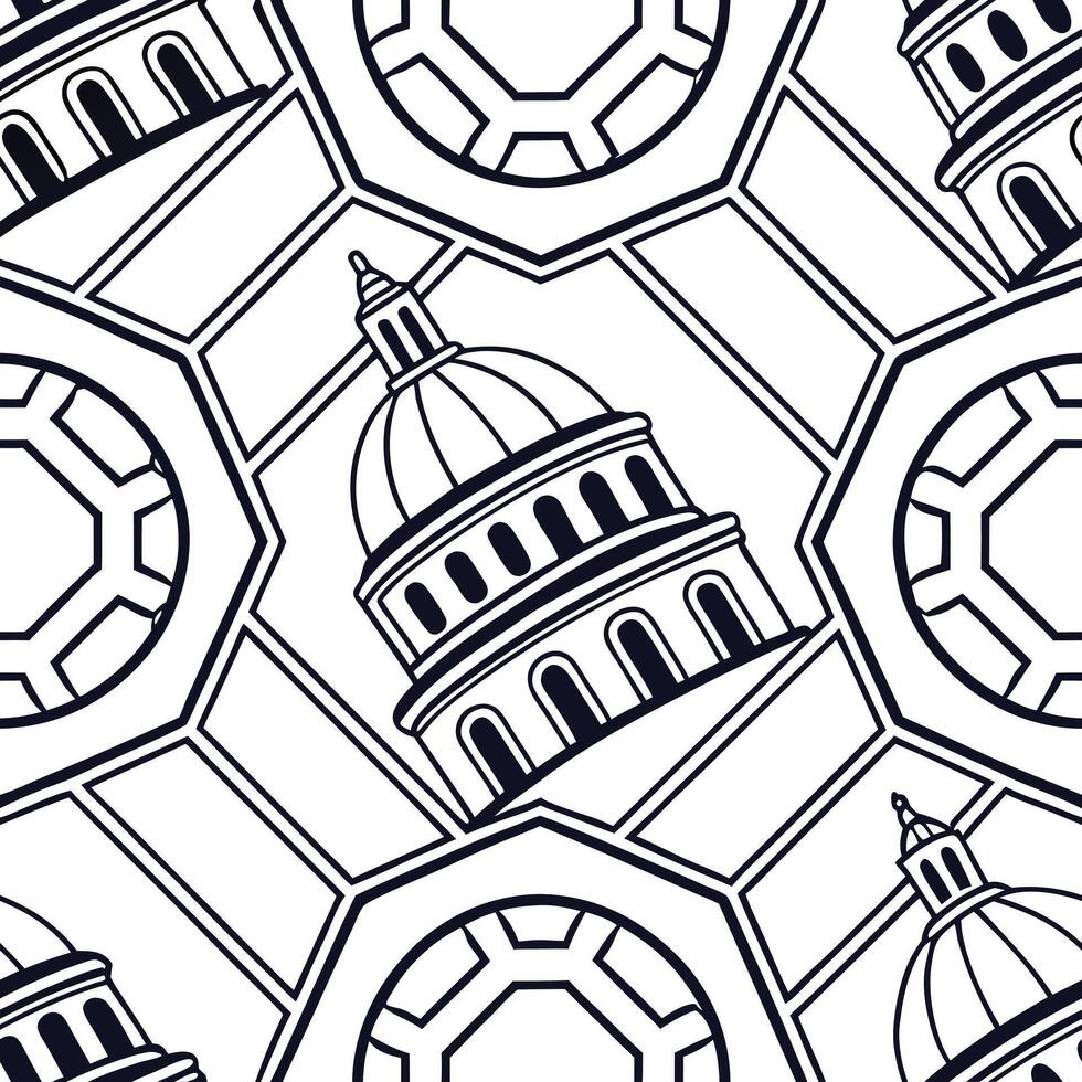 Modern seamless pattern integrating futuristic motifs and abstract digital grids in a tiled design with isolated whitebalance for sophisticated tech look concept as Abstract digita Squre vector