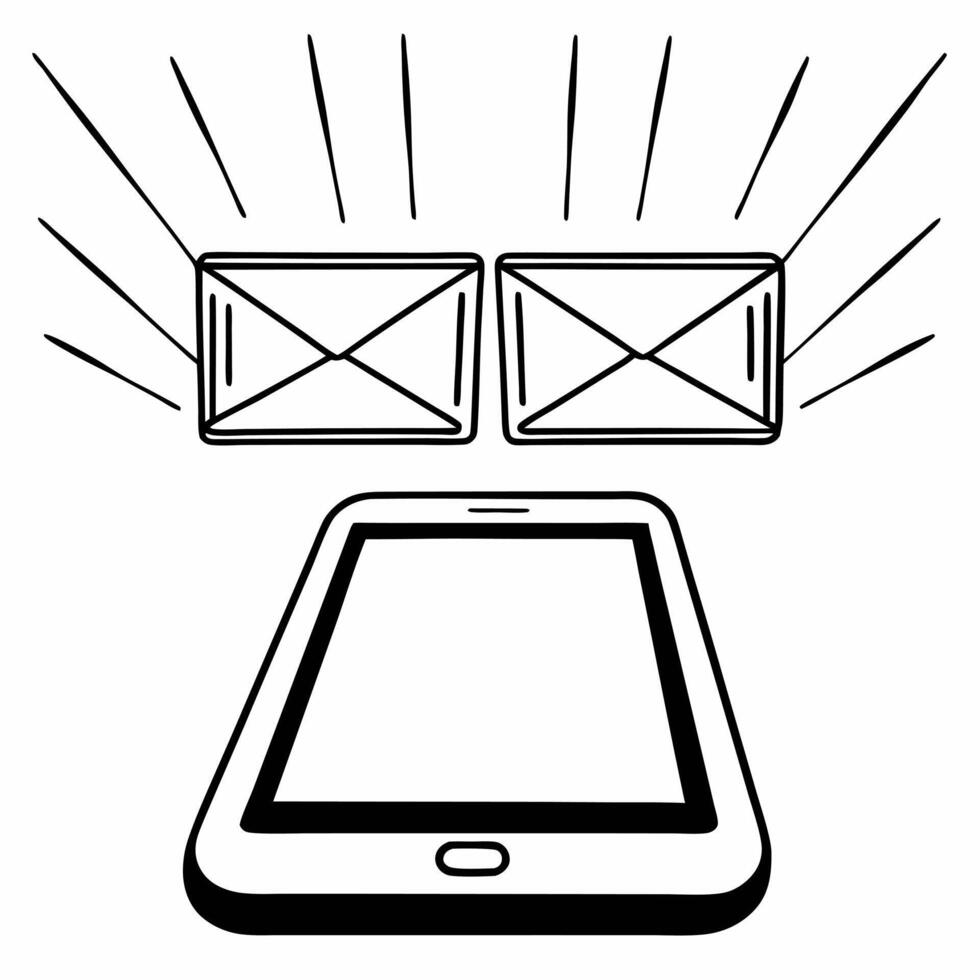 Phone with holographic Bhai Dooj envelope concept as A smartphone on a white background with two glowing holographic envelopes representing Bhai Dooj floating above it The scene i Squre Set 2 vector